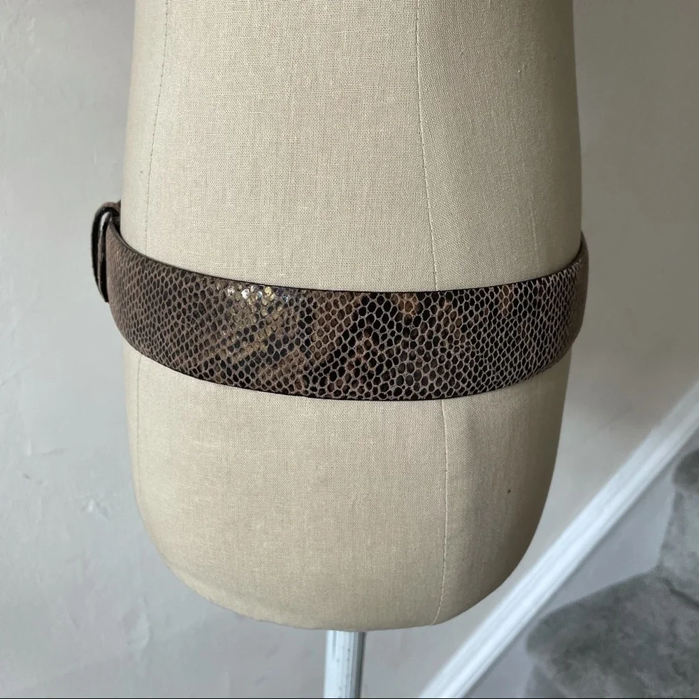 Sandy Duftler Designs Womens Brown Leather Snake Skin Belt Size Small